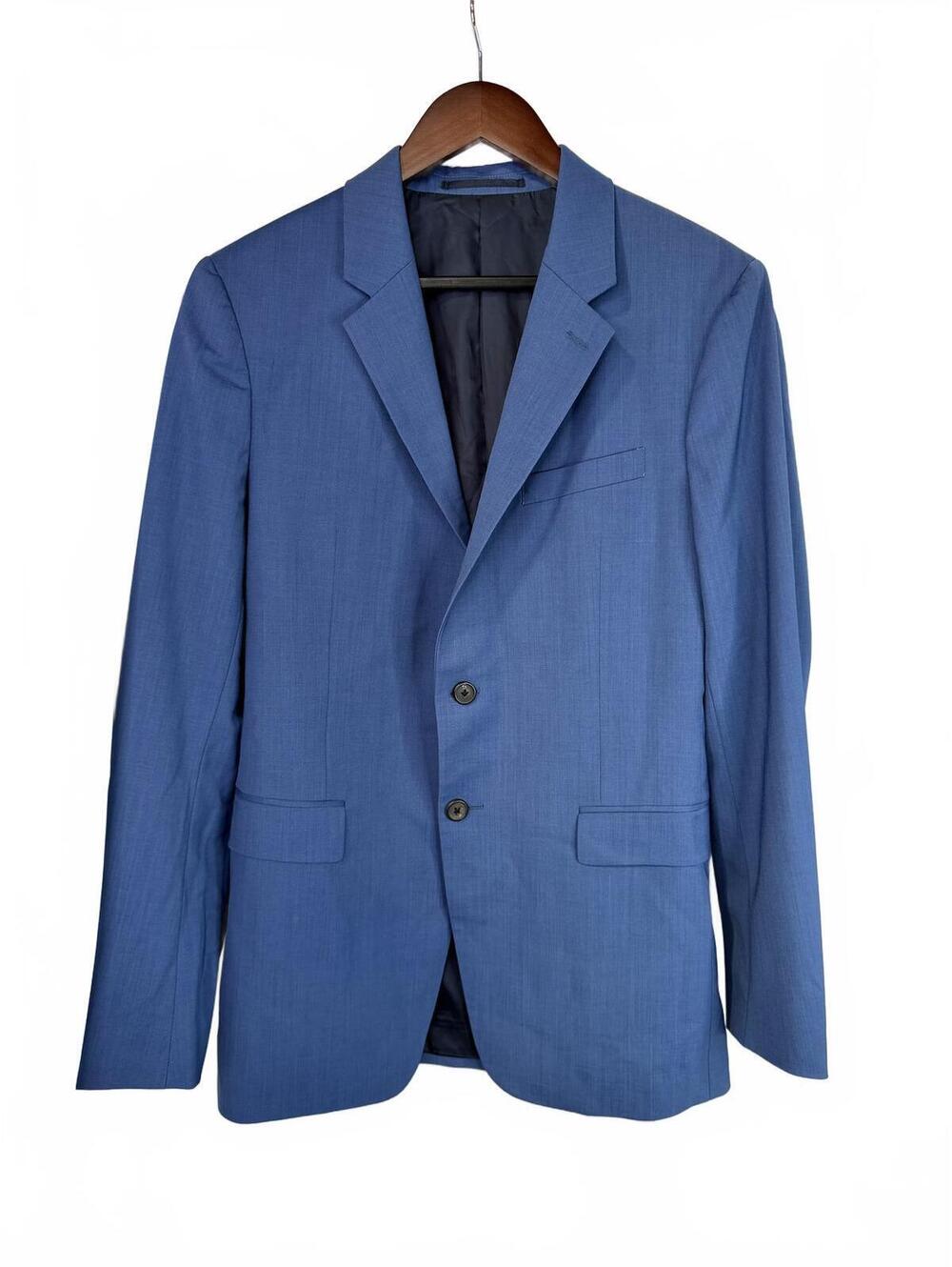 Theory Men's Blue Virgin Wool Suit Jacket Size 40R